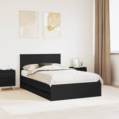 vidaXL Bed Frame with Drawer Black 120 x 190 cm Engineer Wood