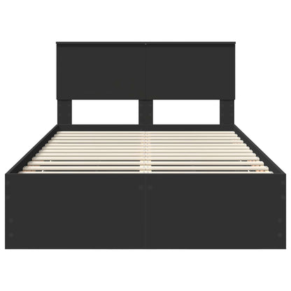 vidaXL Bed Frame with Drawer Black 120 x 190 cm Engineer Wood