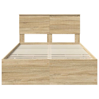 vidaXL Bed Frame with Drawer Sonoma Oak 120 x 190 cm Engineer Wood