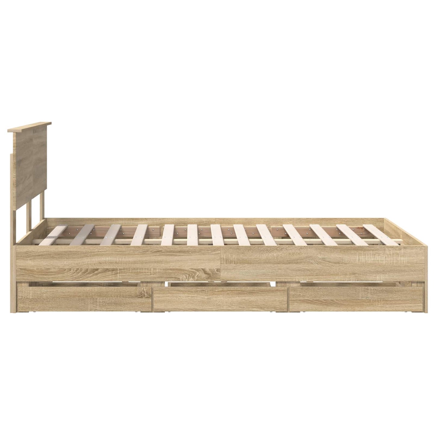 vidaXL Bed Frame with Drawer Sonoma Oak 120 x 190 cm Engineer Wood