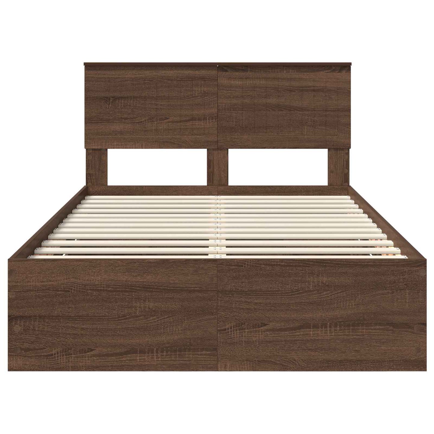 vidaXL Bed Frame with Drawer Brown Oak 120 x 190 cm Engineer Wood