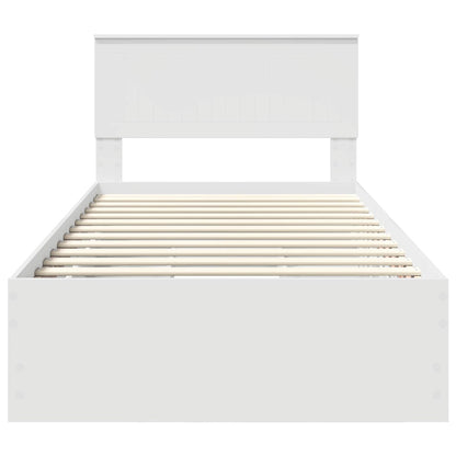 vidaXL Bed Frame with Drawer White 100 x 200 cm Engineer Wood