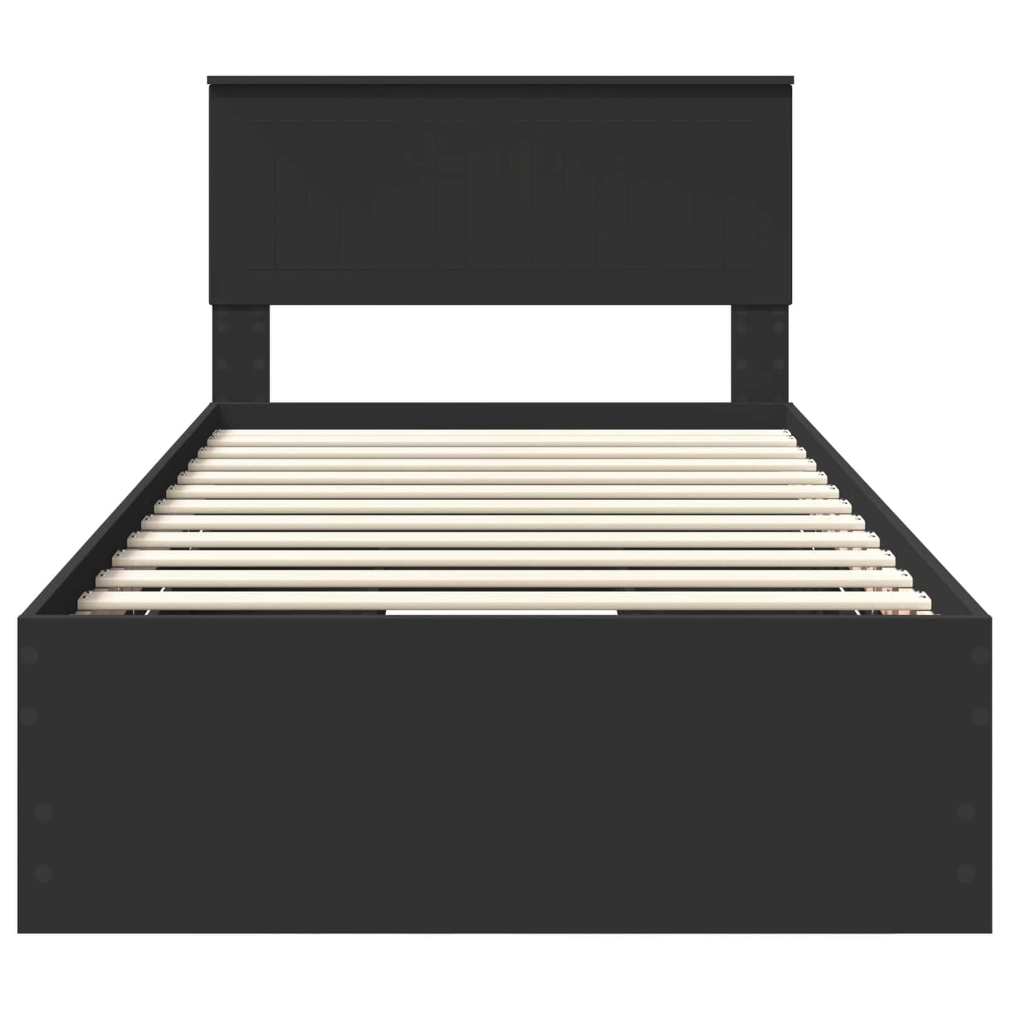 vidaXL Bed Frame with Drawer Black 100 x 200 cm Engineer Wood