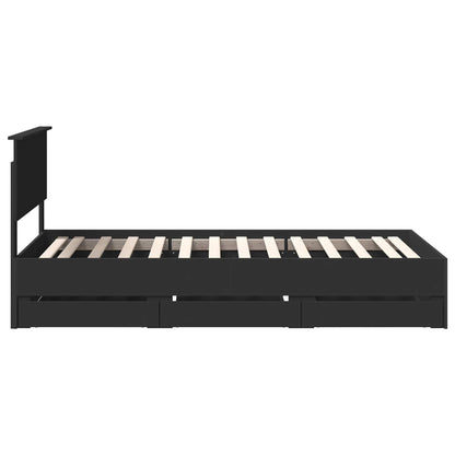 vidaXL Bed Frame with Drawer Black 100 x 200 cm Engineer Wood