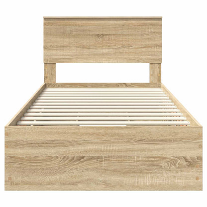 vidaXL Bed Frame with Drawer Sonoma Oak 100 x 200 cm Engineer Wood
