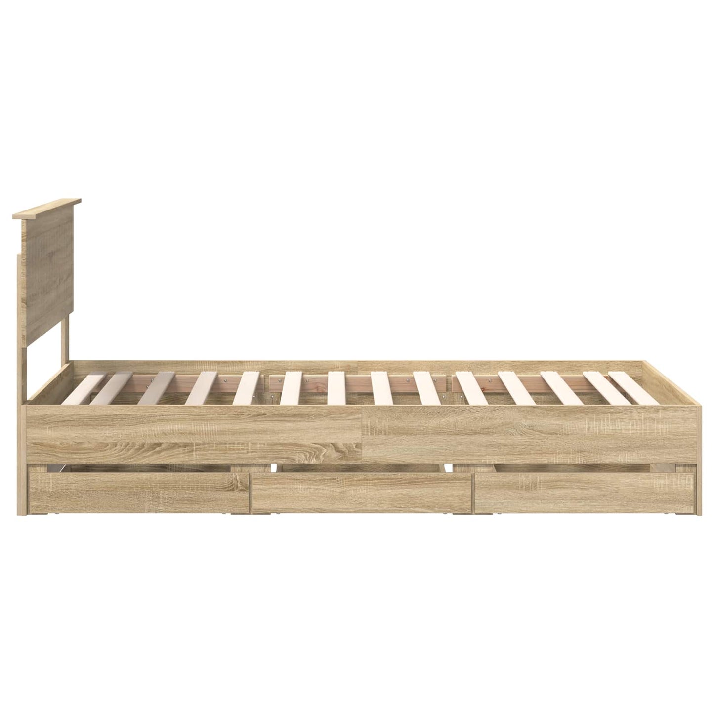 vidaXL Bed Frame with Drawer Sonoma Oak 100 x 200 cm Engineer Wood