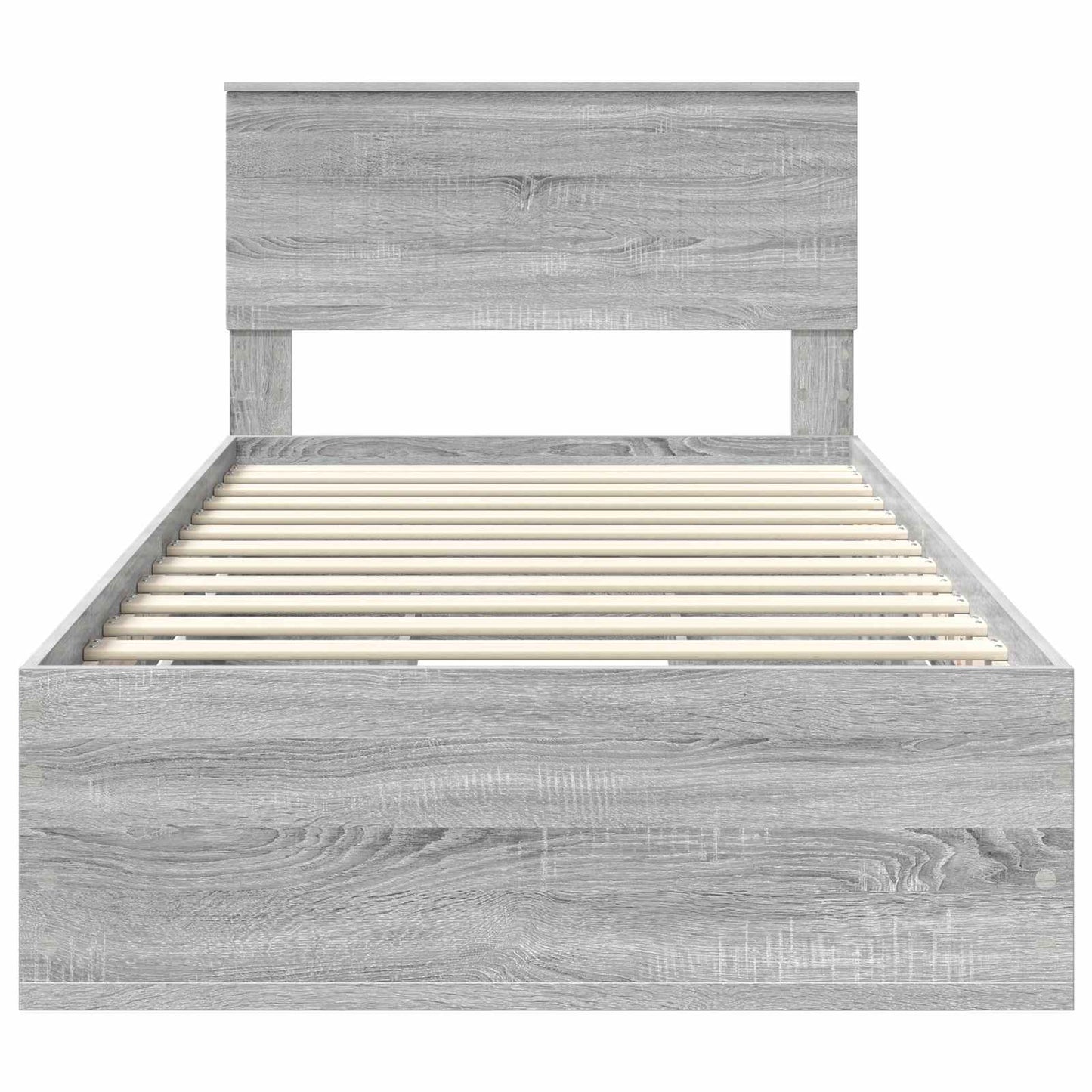 vidaXL Bed Frame with Drawer Grey Sonoma 100 x 200 cm Engineer Wood