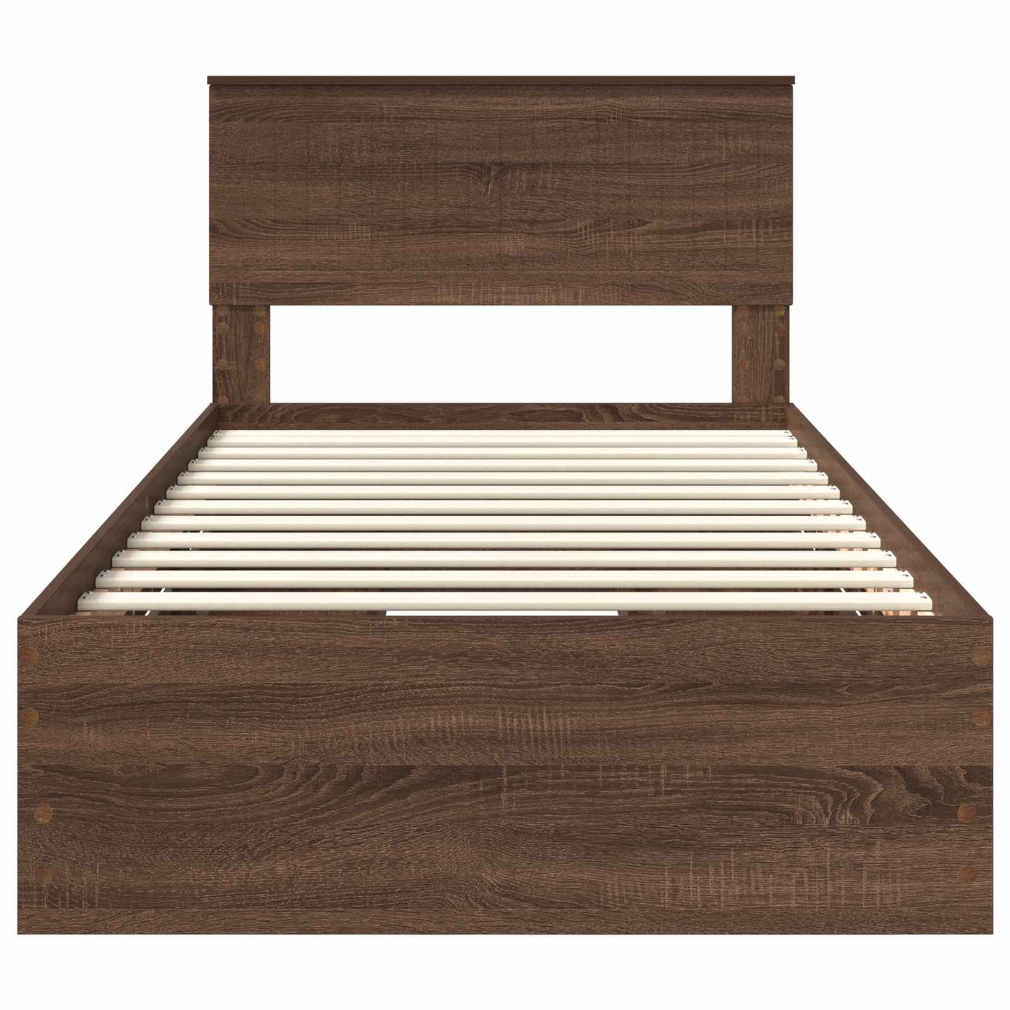 vidaXL Bed Frame with Drawer Brown Oak 100 x 200 cm Engineer Wood