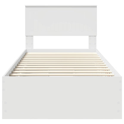 vidaXL Bed Frame with Drawer White 90 x 200 cm Engineer Wood