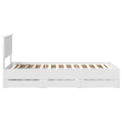 vidaXL Bed Frame with Drawer White 90 x 200 cm Engineer Wood