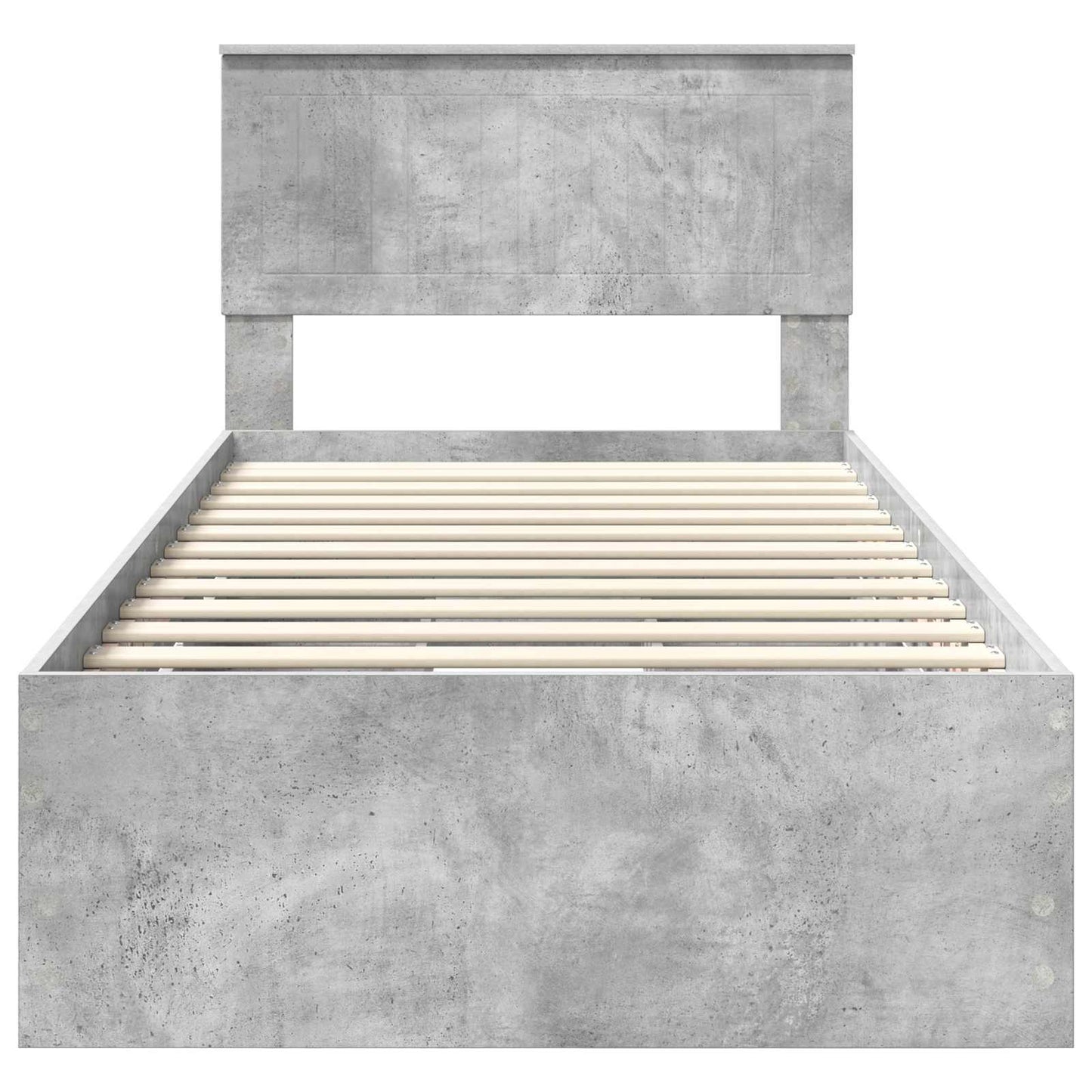 vidaXL Bed Frame with Drawer Concrete Grey 90 x 200 cm Engineer Wood