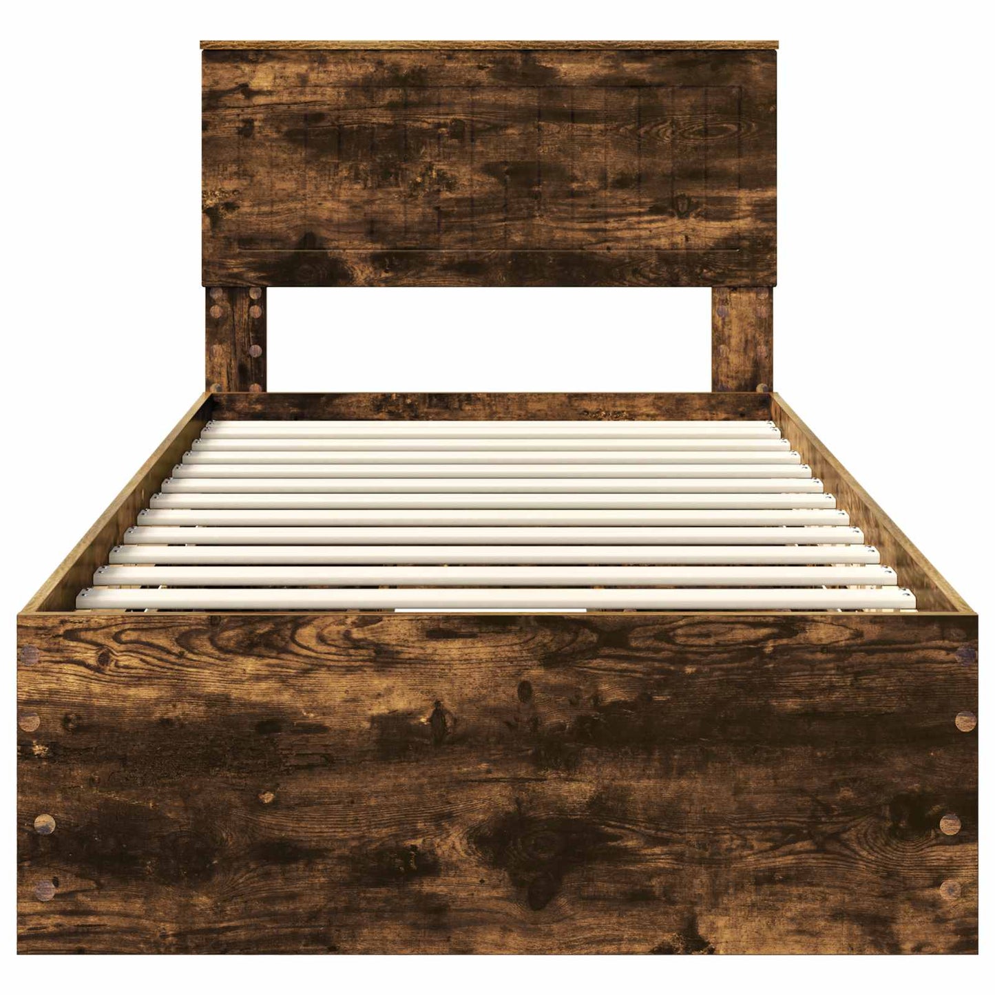 vidaXL Bed Frame with Drawer Smoked Oak 90 x 200 cm Engineer Wood