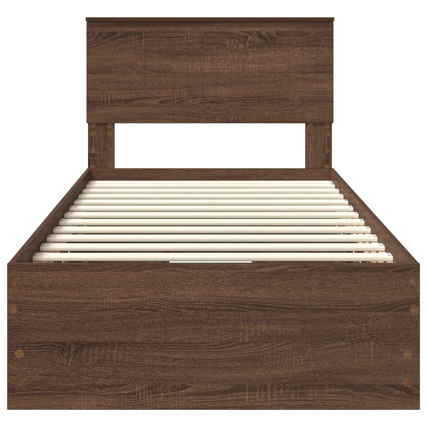 vidaXL Bed Frame with Drawer Brown Oak 90 x 200 cm Engineer Wood