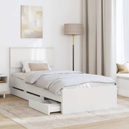 vidaXL Bed Frame with Drawer White 90 x 190 cm Engineer Wood