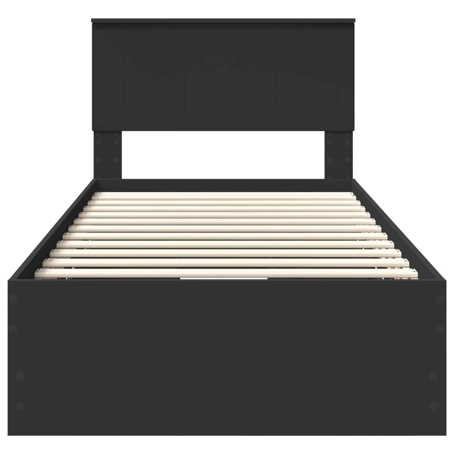 vidaXL Bed Frame with Drawer Black 90 x 190 cm Engineer Wood