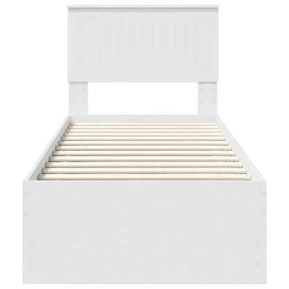 vidaXL Bed Frame with Drawer White 75 x 190 cm Engineer Wood