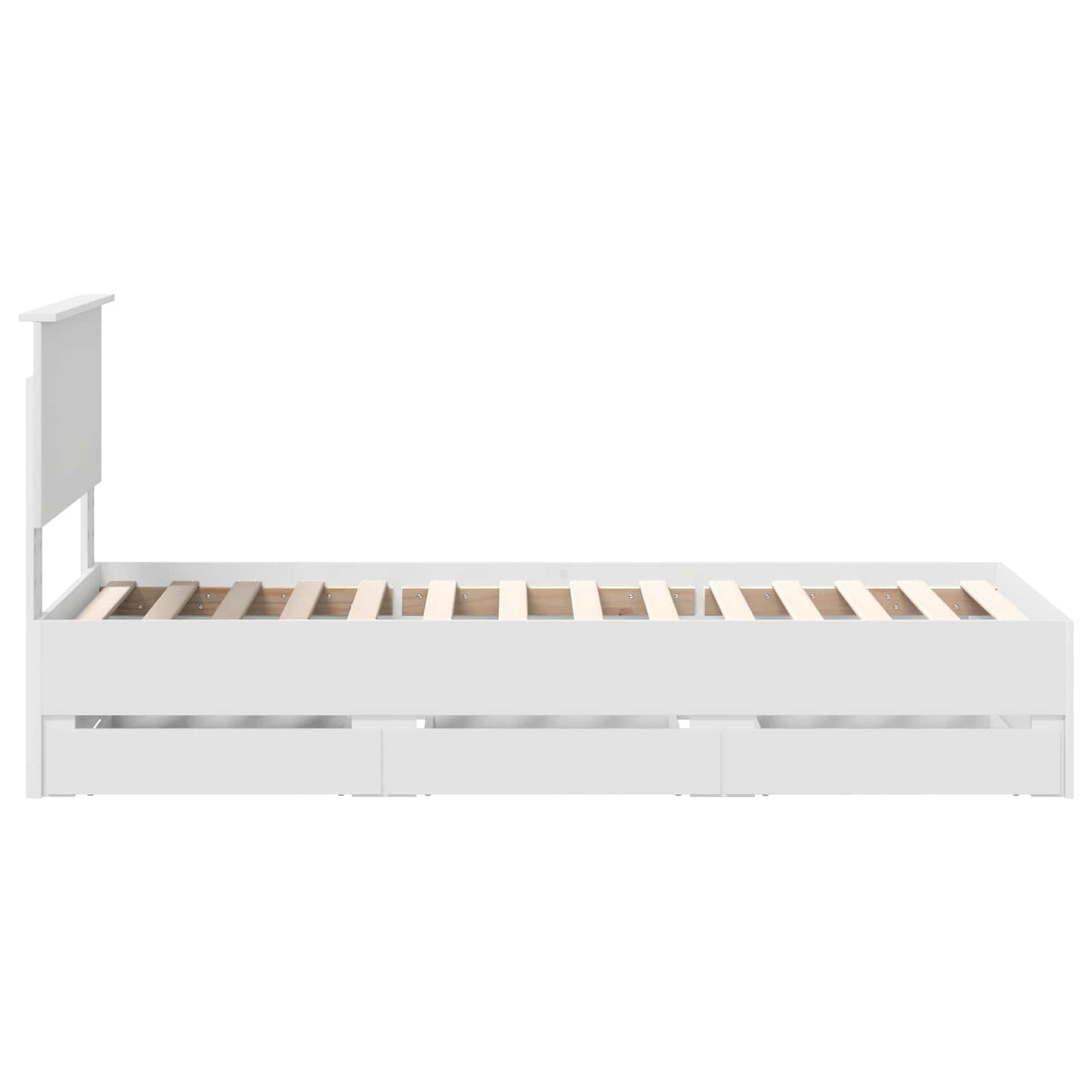 vidaXL Bed Frame with Drawer White 75 x 190 cm Engineer Wood
