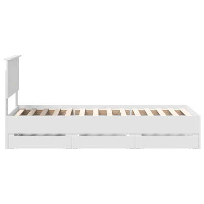 vidaXL Bed Frame with Drawer White 75 x 190 cm Engineer Wood