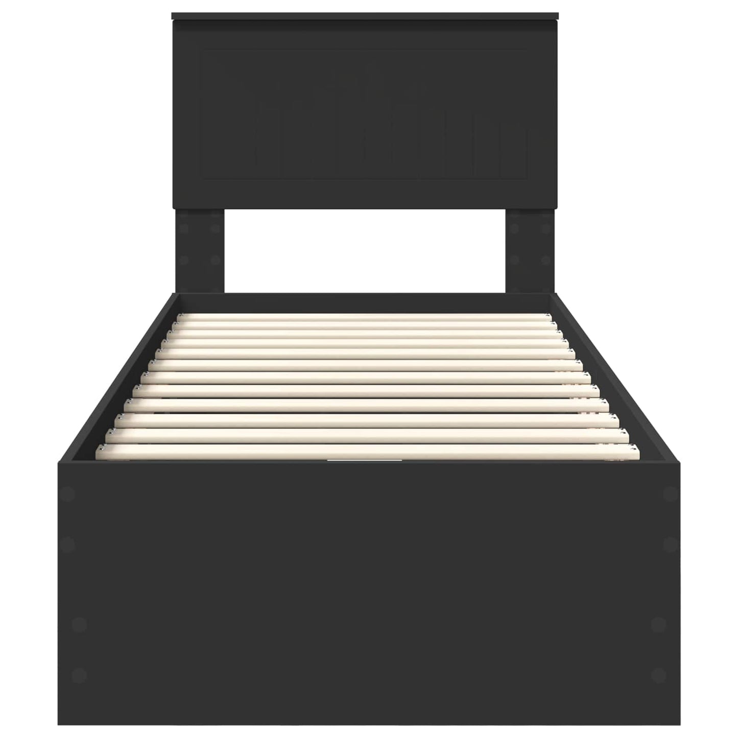 vidaXL Bed Frame with Drawer Black 75 x 190 cm Engineer Wood
