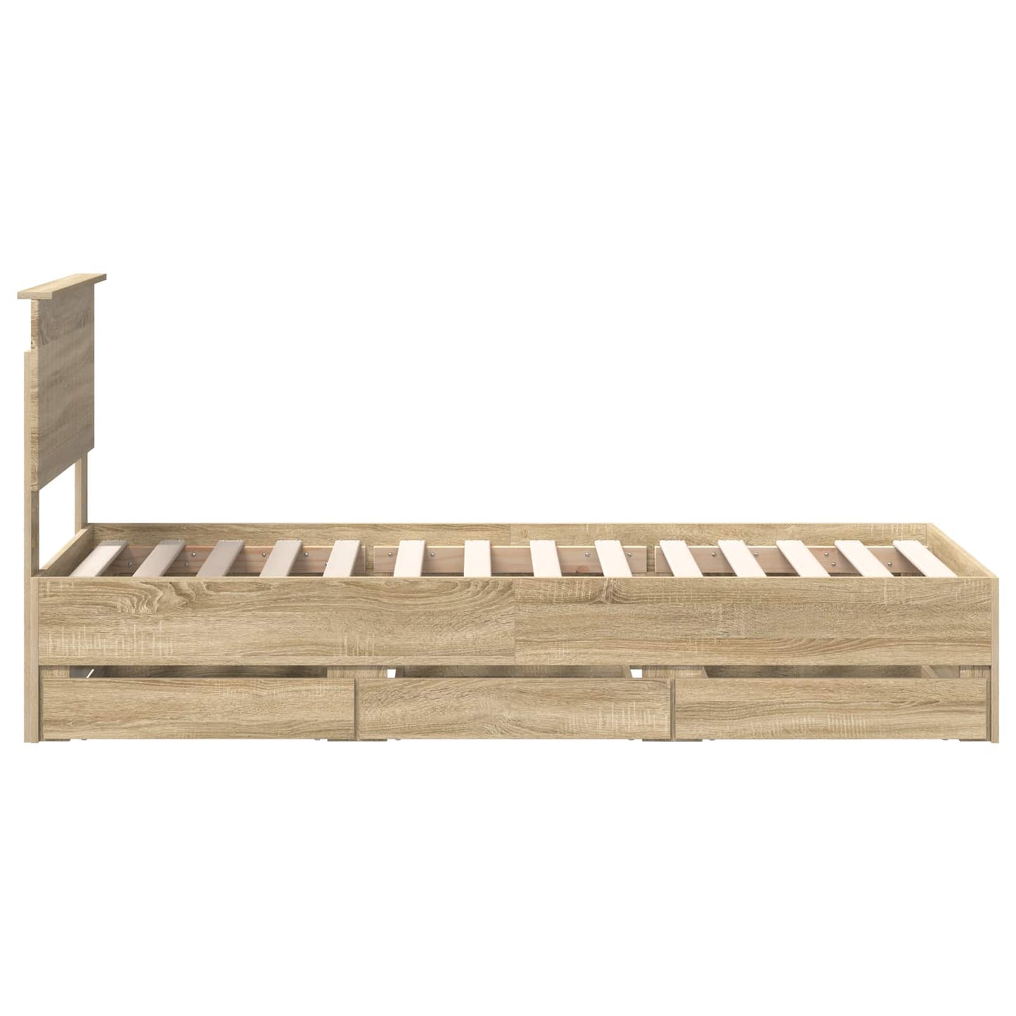 vidaXL Bed Frame with Drawer Sonoma Oak 75 x 190 cm Engineer Wood
