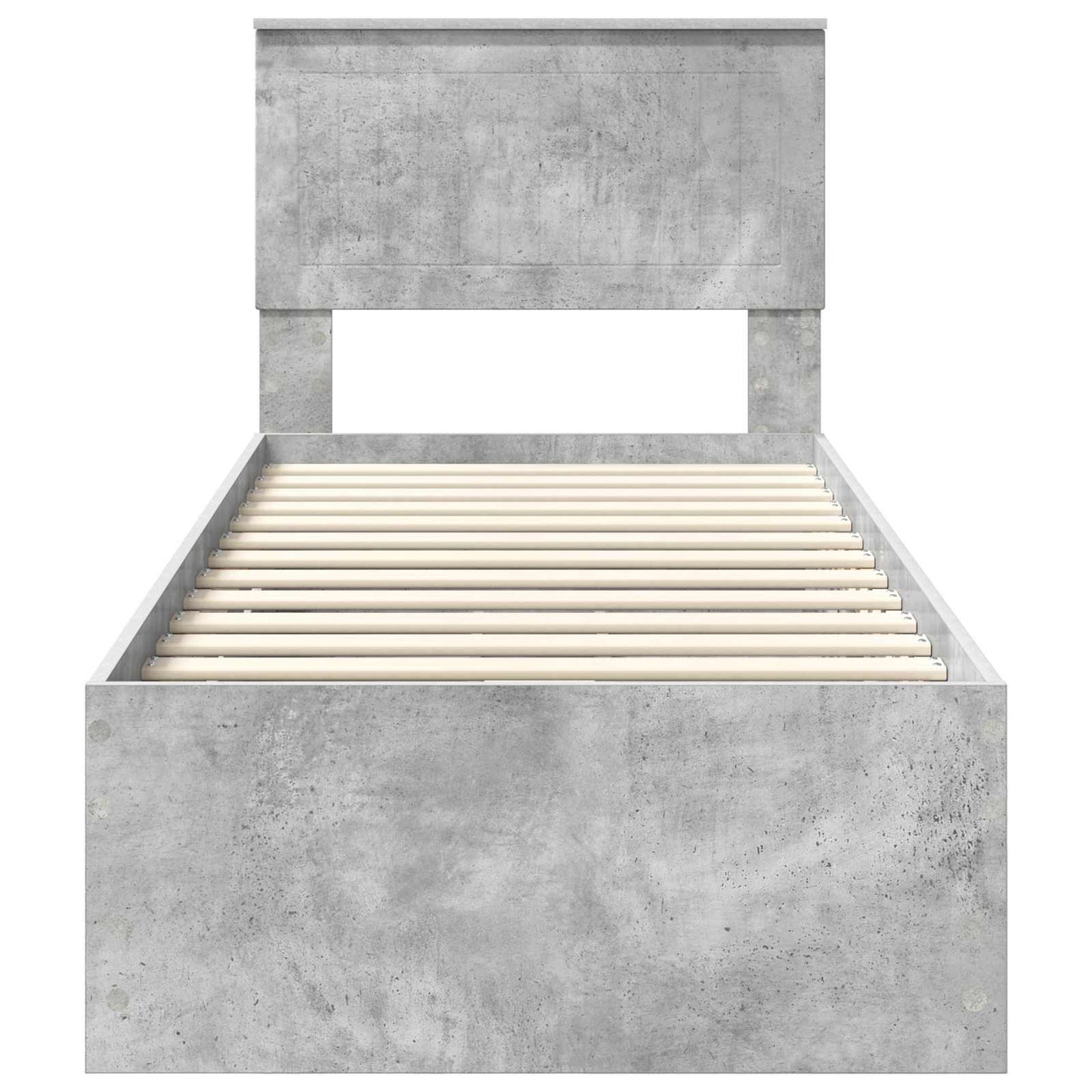 vidaXL Bed Frame with Drawer Concrete Grey 75 x 190 cm Engineer Wood