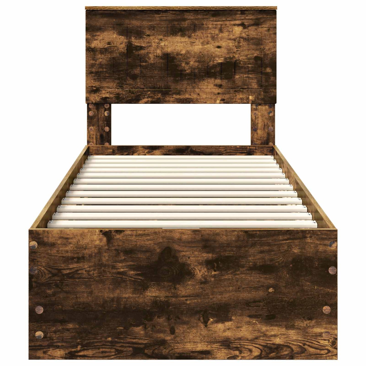 vidaXL Bed Frame with Drawer Smoked Oak 75 x 190 cm Engineer Wood