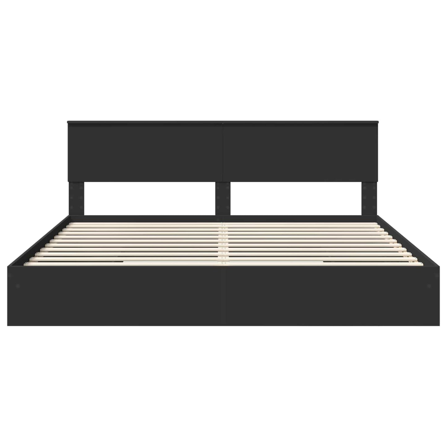 vidaXL Storage Bed with Headboard Black 200 x 200 cm Engineered Wood