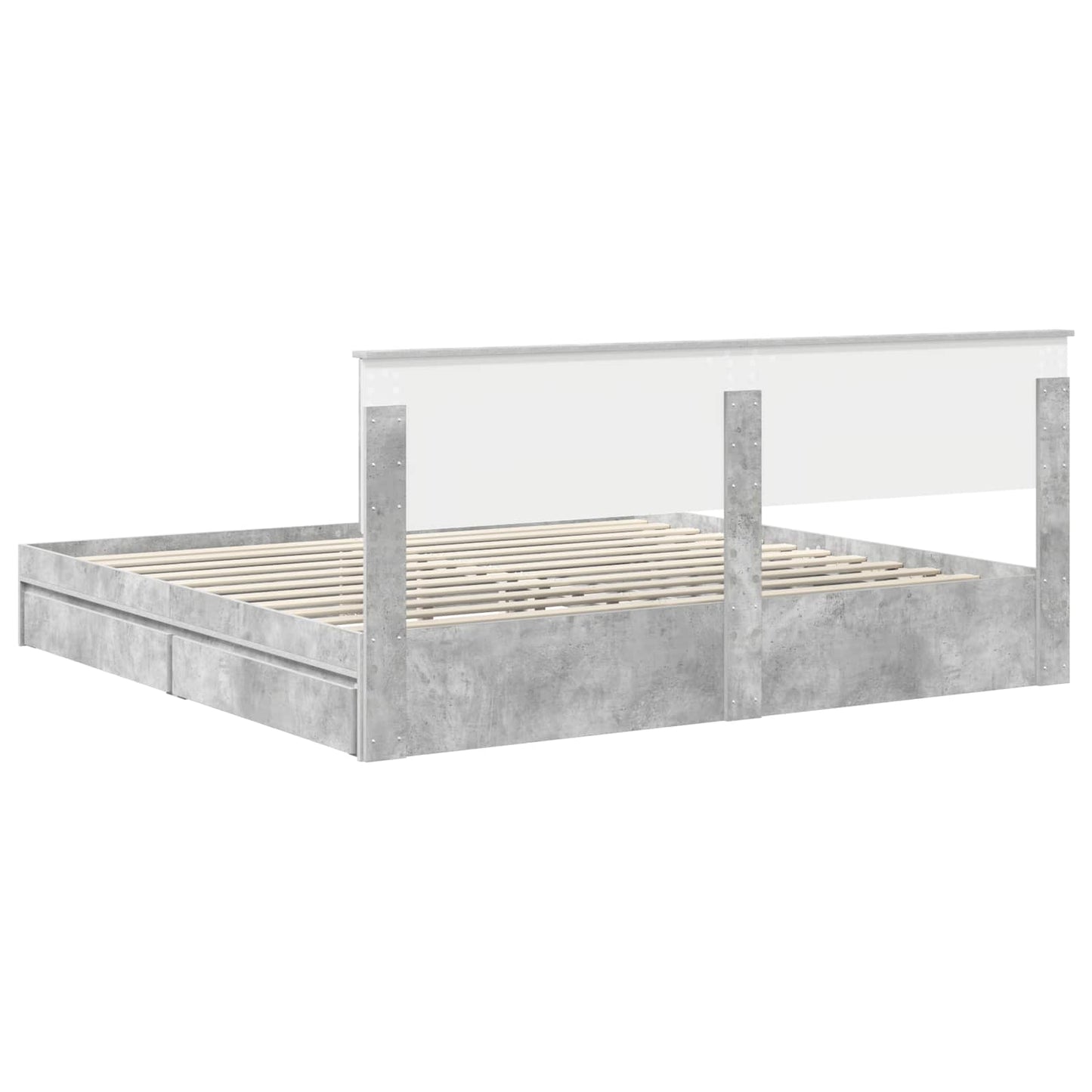 vidaXL Storage Bed Concrete Grey 200 x 200 cm Engineered Wood