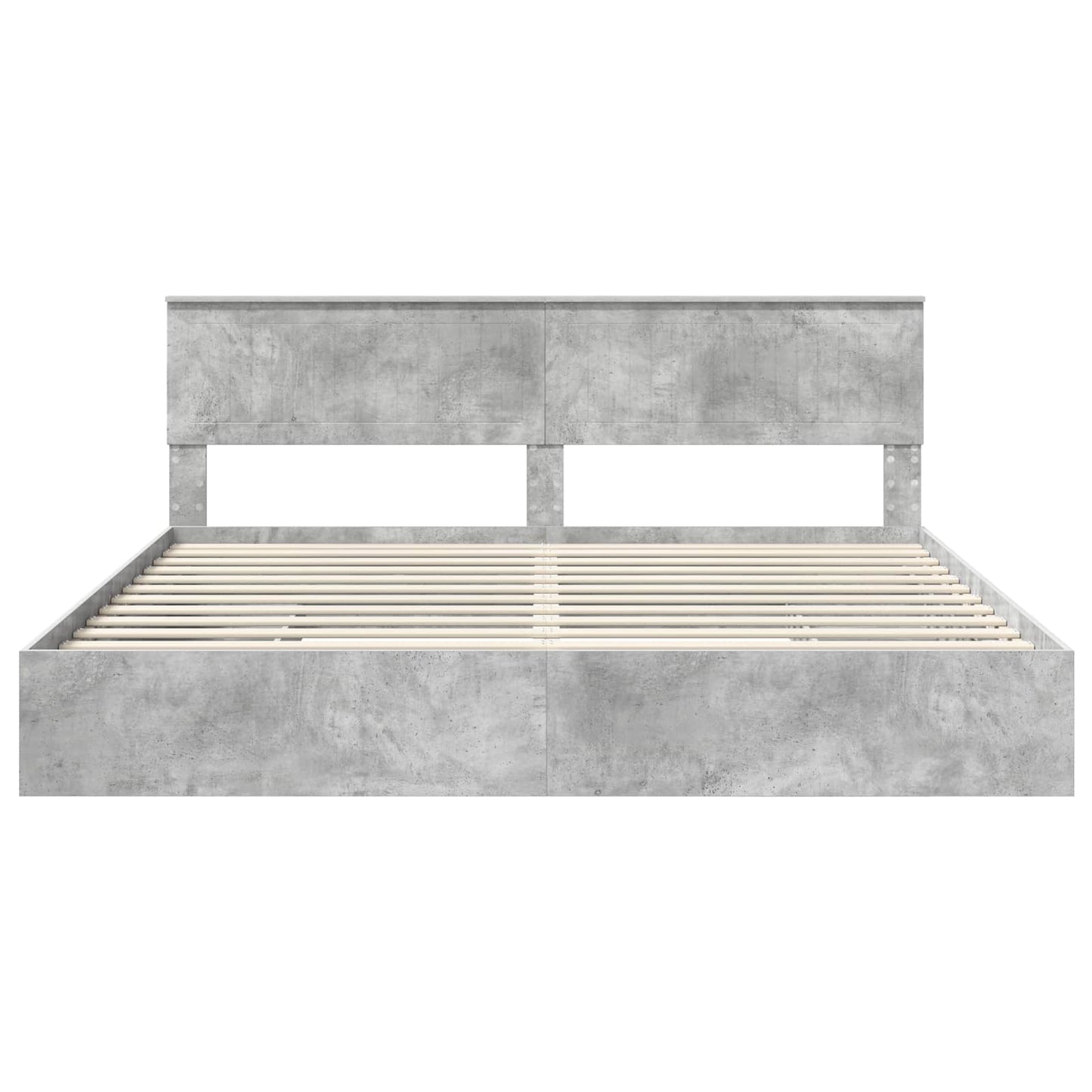 vidaXL Storage Bed Concrete Grey 200 x 200 cm Engineered Wood