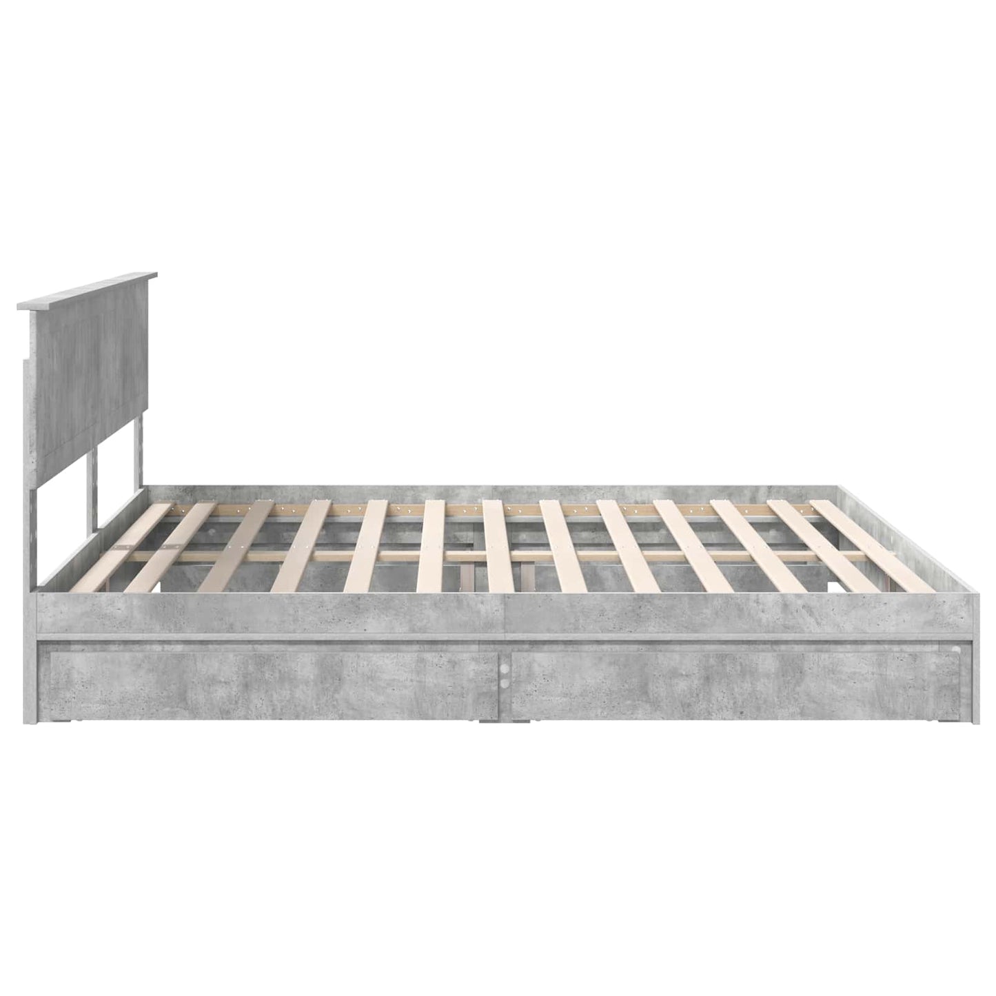 vidaXL Storage Bed Concrete Grey 200 x 200 cm Engineered Wood