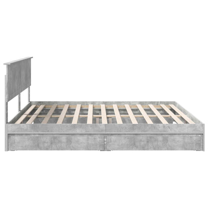 vidaXL Storage Bed Concrete Grey 200 x 200 cm Engineered Wood