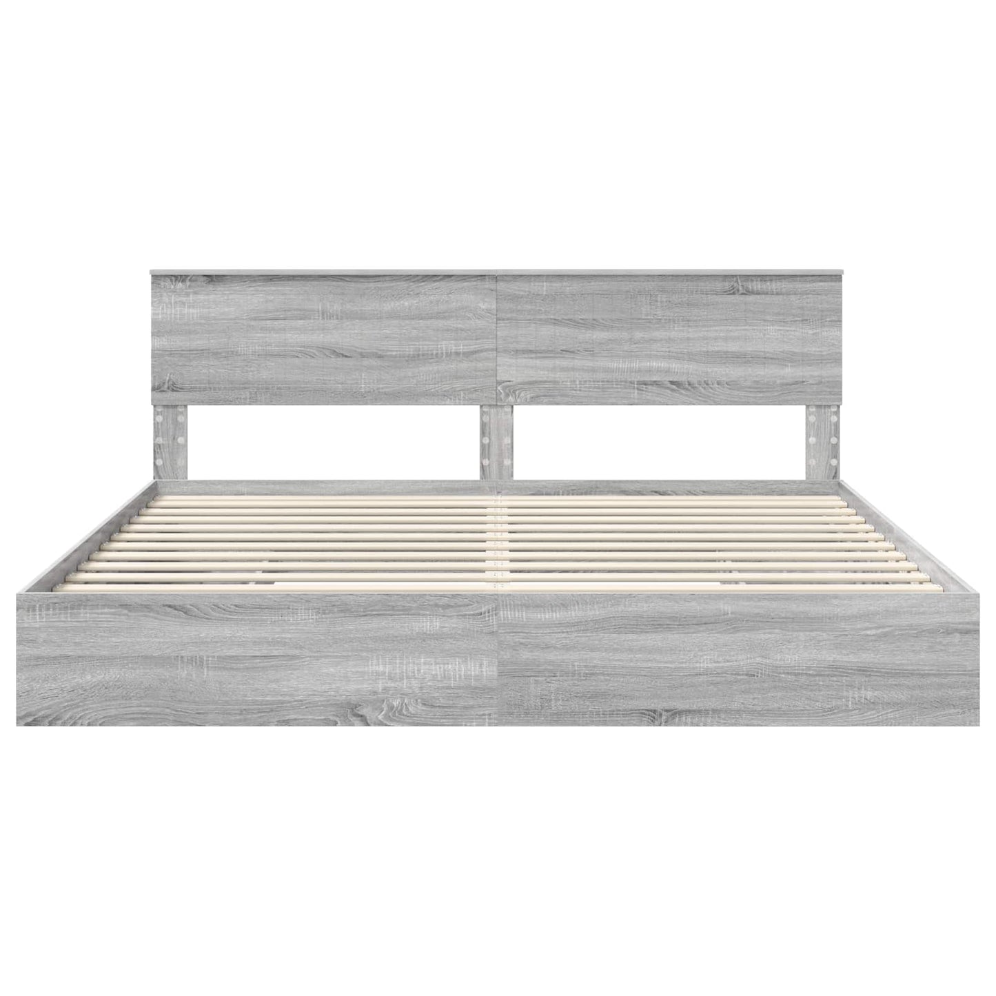 vidaXL Storage Bed Grey Sonoma 200 x 200 cm Engineered Wood