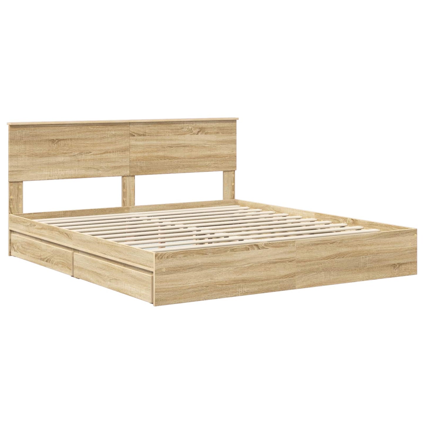 vidaXL Storage Bed with Drawer Sonoma Oak 180 x 200 cm Engineered Wood
