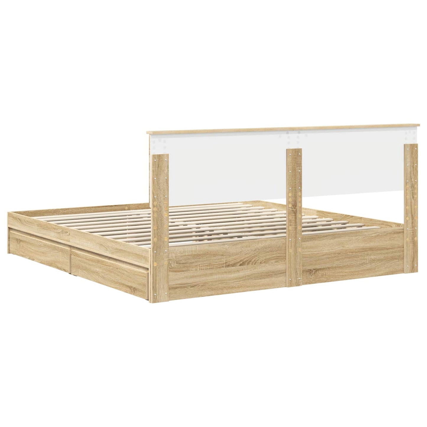 vidaXL Storage Bed with Drawer Sonoma Oak 180 x 200 cm Engineered Wood