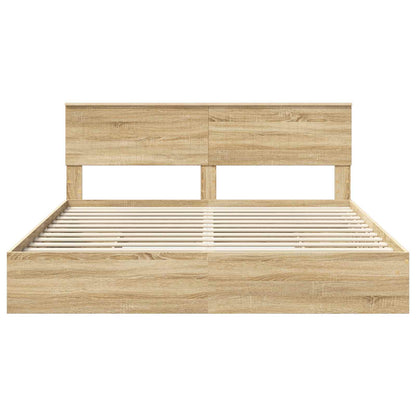 vidaXL Storage Bed with Drawer Sonoma Oak 180 x 200 cm Engineered Wood