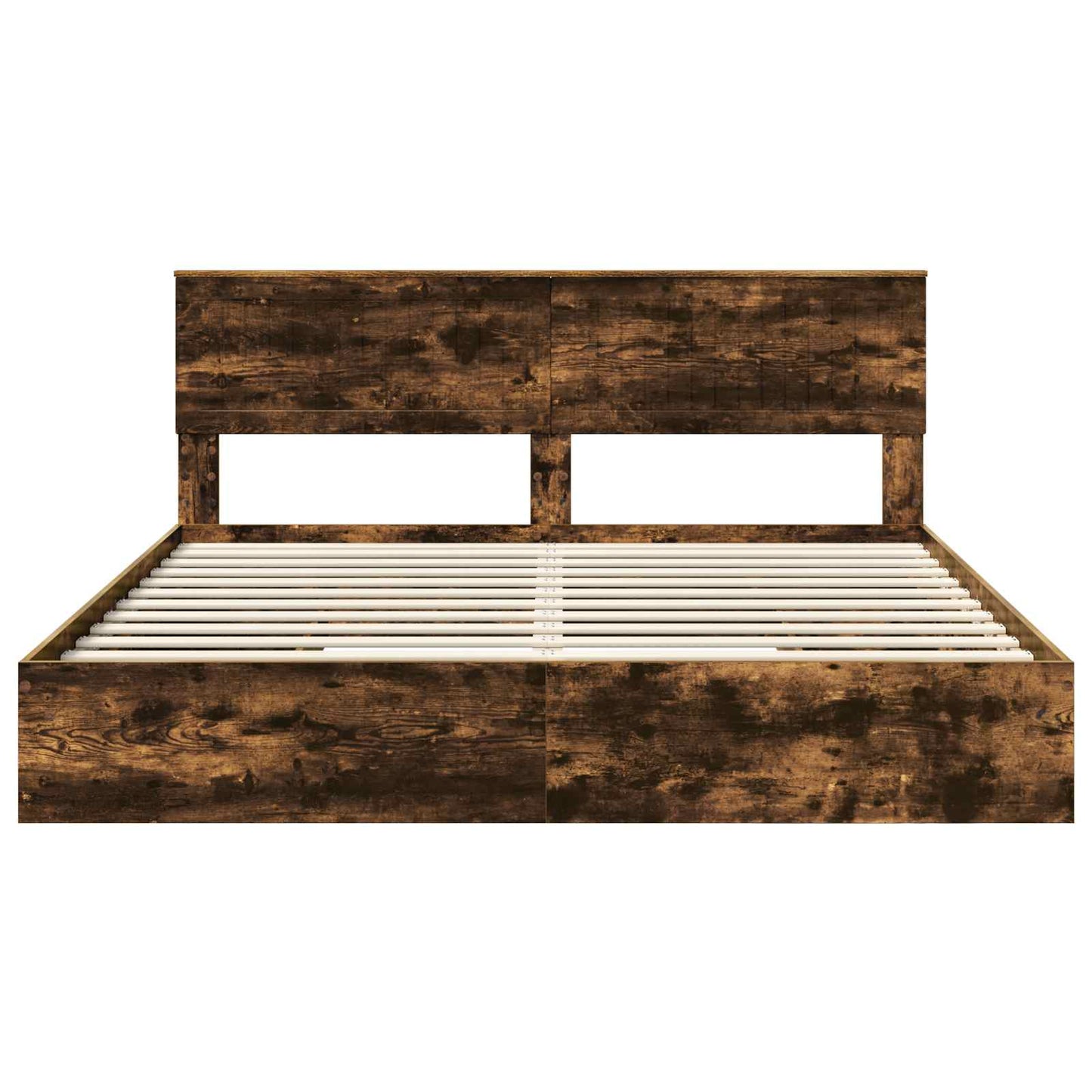 vidaXL Storage Bed with Drawer Smoked Oak 180 x 200 cm Engineered Wood