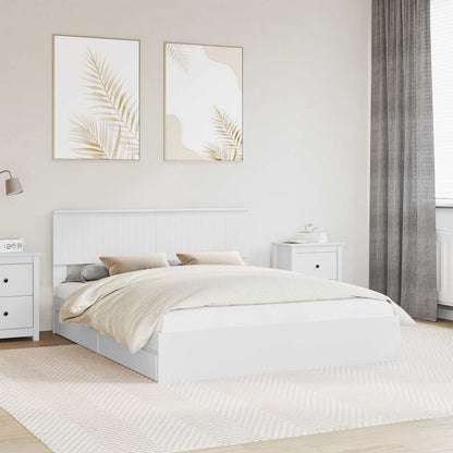 vidaXL Storage Bed with Headboard White 160 x 200 cm Engineered Wood