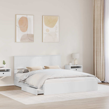 vidaXL Storage Bed with Headboard White 160 x 200 cm Engineered Wood