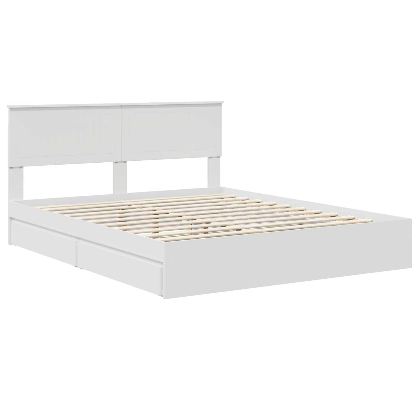 vidaXL Storage Bed with Headboard White 160 x 200 cm Engineered Wood