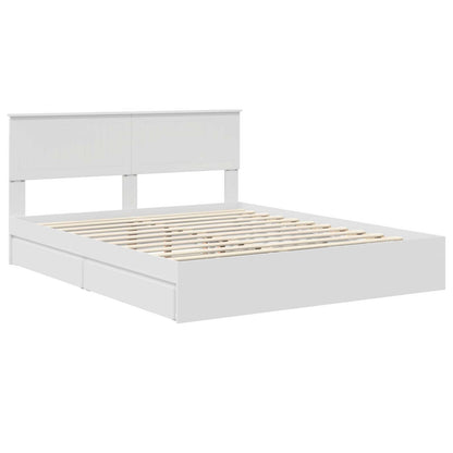vidaXL Storage Bed with Headboard White 160 x 200 cm Engineered Wood