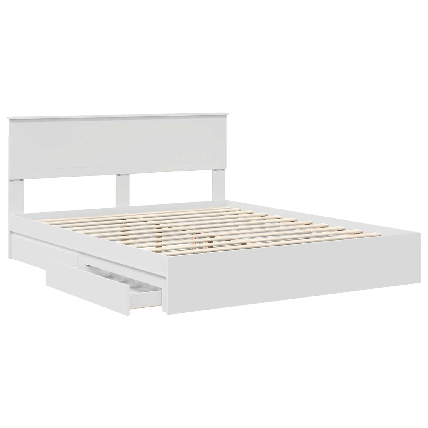 vidaXL Storage Bed with Headboard White 160 x 200 cm Engineered Wood