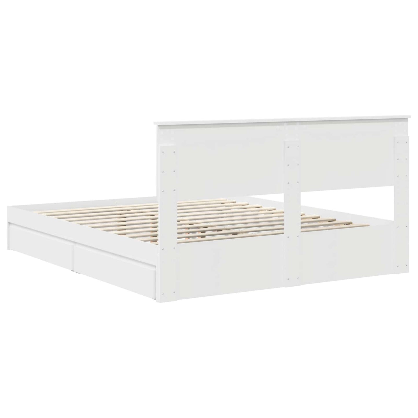 vidaXL Storage Bed with Headboard White 160 x 200 cm Engineered Wood
