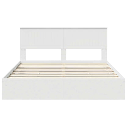 vidaXL Storage Bed with Headboard White 160 x 200 cm Engineered Wood