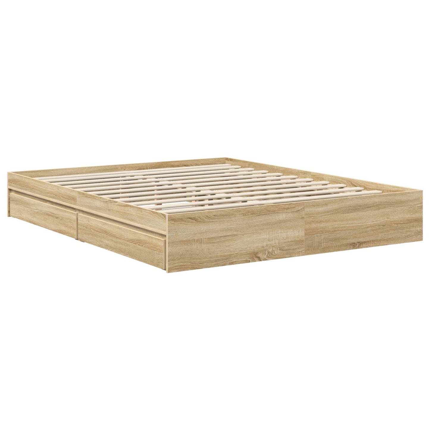 vidaXL Storage Bed with Drawer Sonoma Oak 160 x 200 cm Engineered Wood