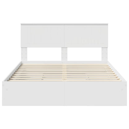 vidaXL Storage Bed with Headboard White 140 x 200 cm Engineered Wood
