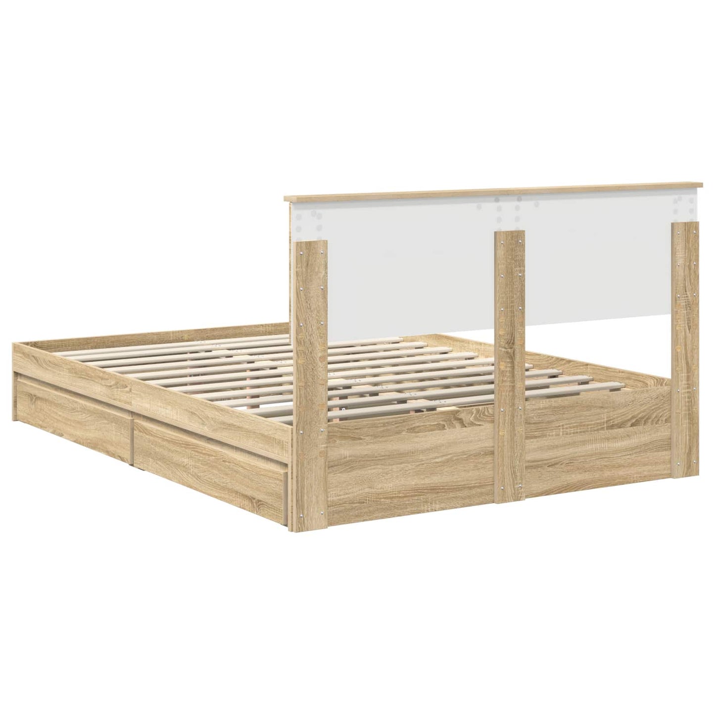 vidaXL Storage Bed with Drawer Sonoma Oak 140 x 200 cm Engineered Wood