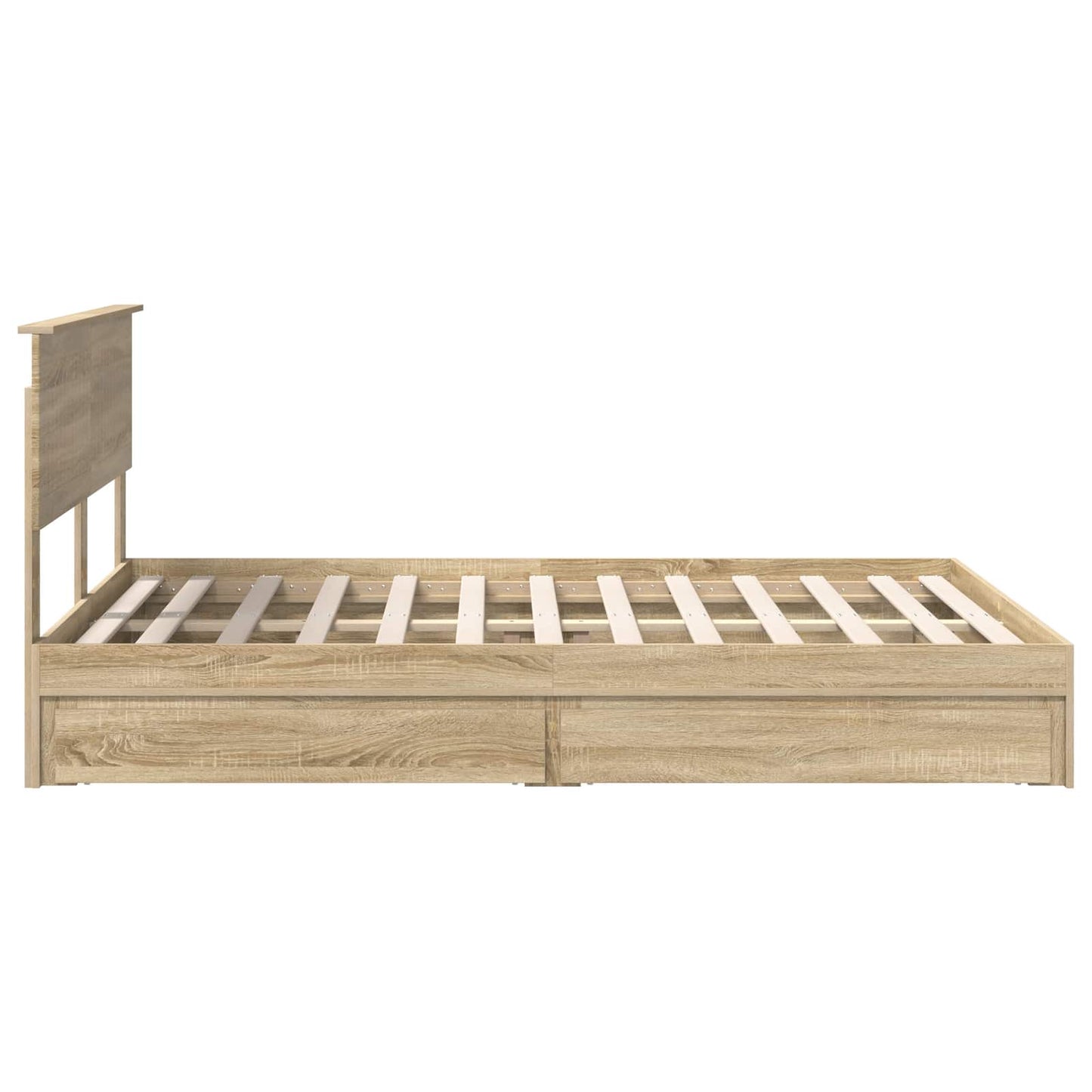 vidaXL Storage Bed with Drawer Sonoma Oak 140 x 200 cm Engineered Wood