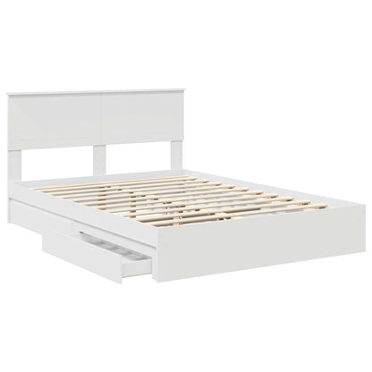 vidaXL Storage Bed with Headboard White 135 x 190 cm Engineered Wood