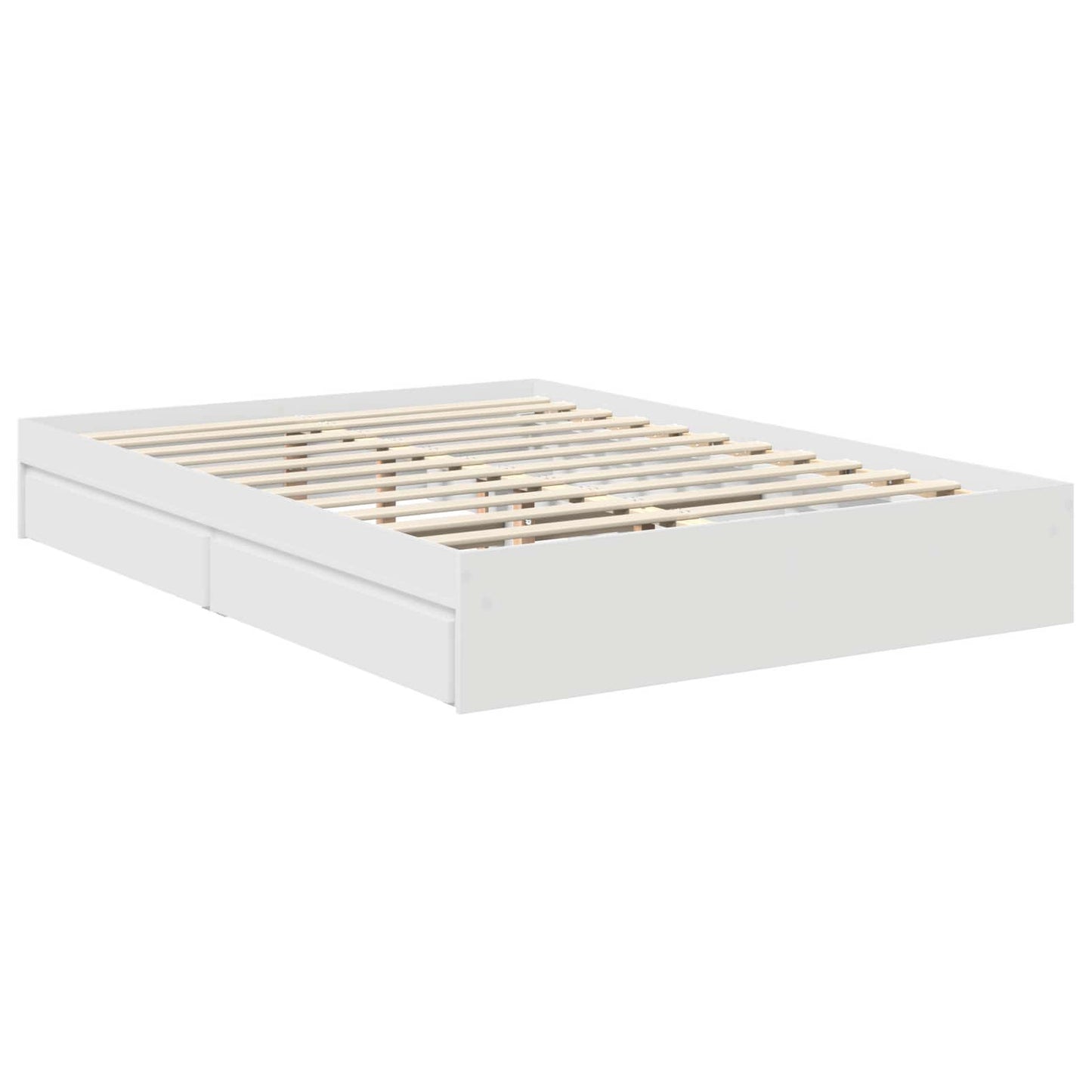 vidaXL Storage Bed with Headboard White 135 x 190 cm Engineered Wood