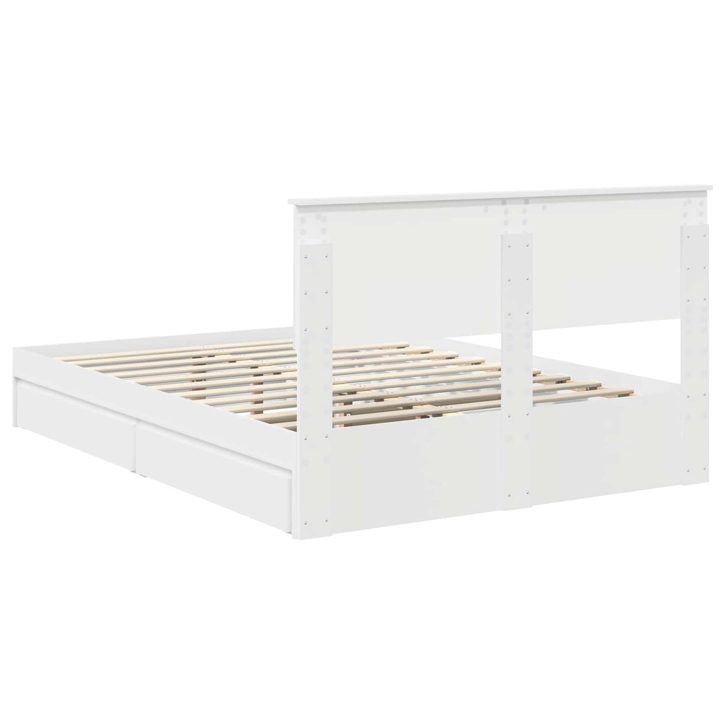vidaXL Storage Bed with Headboard White 135 x 190 cm Engineered Wood